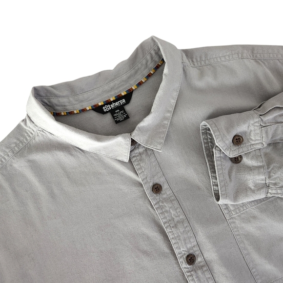 SHERPA ADVENTURE GEAR grey button down shirt XXL natural fiber casual outdoor - Picture 2 of 11
